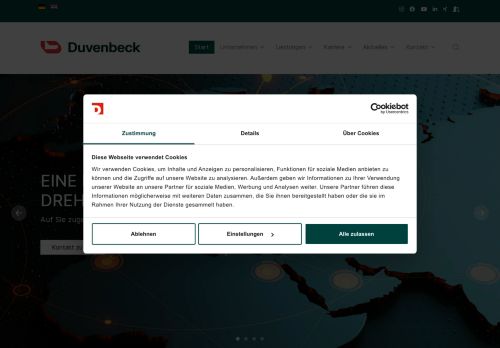 Webové stránky DUVENBECK LOGISTIK s.r.o., Rokycany