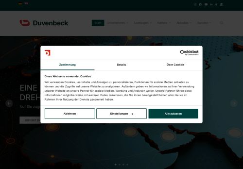Webové stránky DUVENBECK LOGISTIK s.r.o., Rokycany