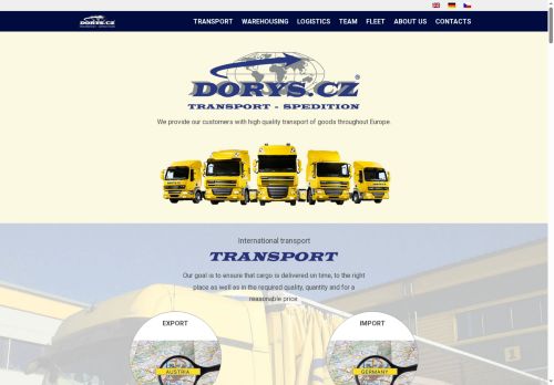 Webové stránky DORYS CZ, s.r.o., Příbram