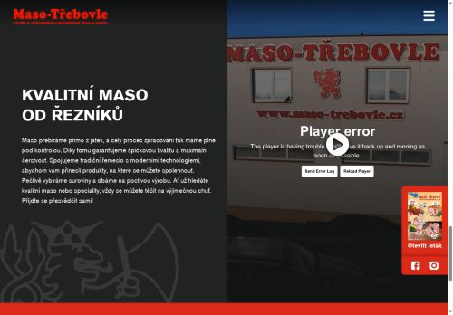 Webové stránky Maso - Třebovle s.r.o., Třebovle