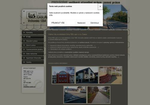 Webové stránky TES Čáslav, spol. s r.o., Čáslav