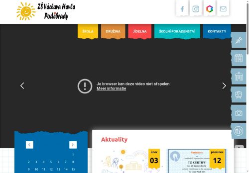 Webové stránky Základní škola Václava Havla, Poděbrady , Na Valech 45, okres Nymburk, Poděbrady