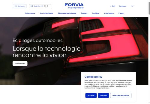 Webové stránky Faurecia Interior Systems Bohemia s.r.o., Plazy