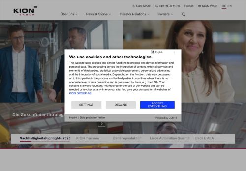 Webové stránky Linde Pohony s.r.o., Kostelec