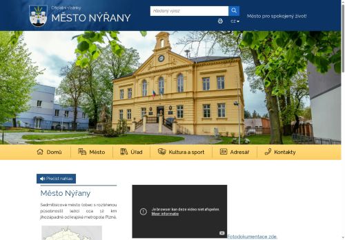 Webové stránky Město Nýřany, Plzeň