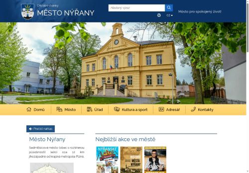 Webové stránky Město Nýřany, Plzeň