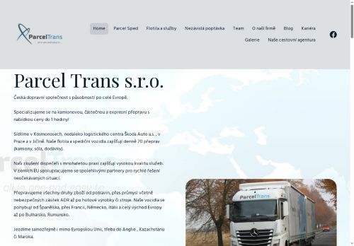 Webové stránky Parcel Trans s.r.o., Mladá Boleslav