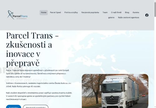 Webové stránky Parcel Trans s.r.o., Mladá Boleslav