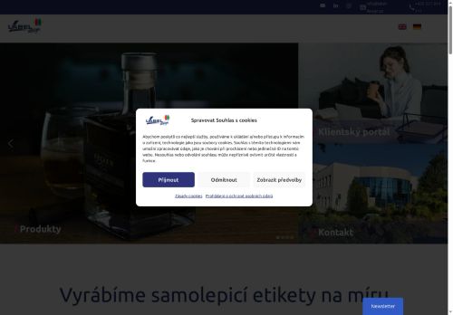 Webové stránky Label design, a.s., Chrášťany