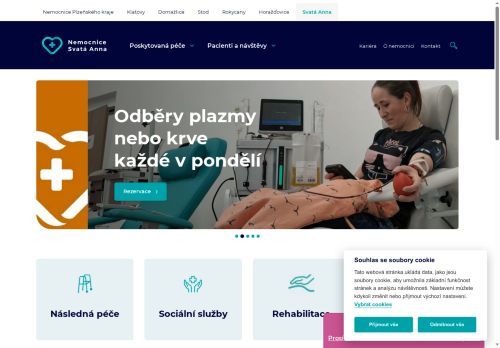 Webové stránky Nemocnice následné péče Svatá Anna, s.r.o., Planá