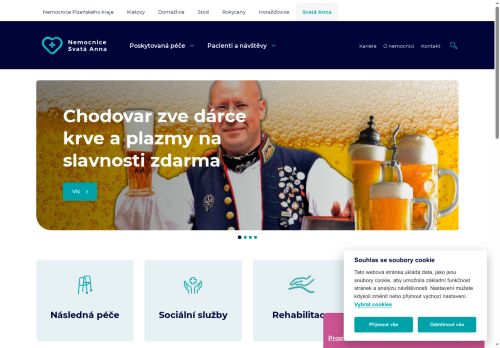 Webové stránky Nemocnice následné péče Svatá Anna, s.r.o., Planá