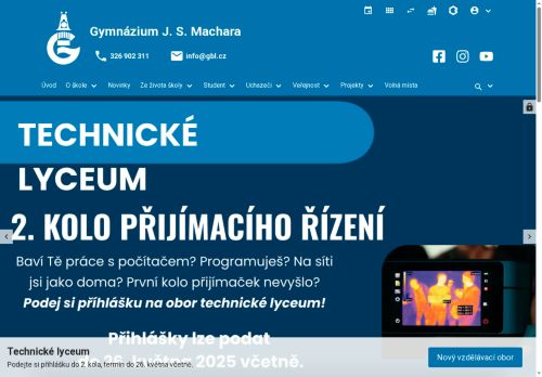 Zobrazit webové stránky Gymnázium J. S. Machara