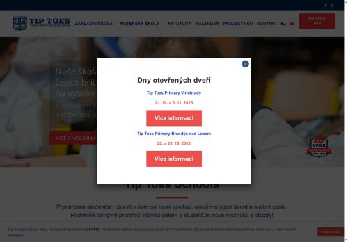 Zobrazit webové stránky Základní škola a mateřská škola Tip Toes s.r.o.