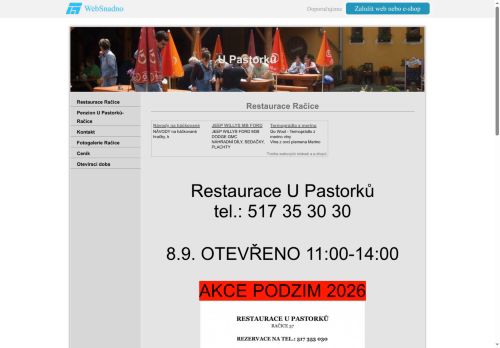 Zobrazit webové stránky Hotel U Pastorků ve Slavkově u Brna