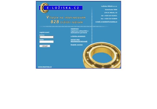 Webové stránky Ložiska Mělník s.r.o., Mělník