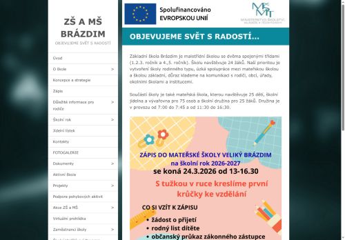 Zobrazit webové stránky Základní a mateřská škola Brázdim