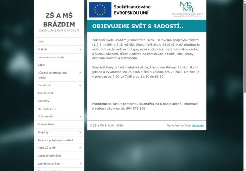 Zobrazit webové stránky Základní a mateřská škola Brázdim
