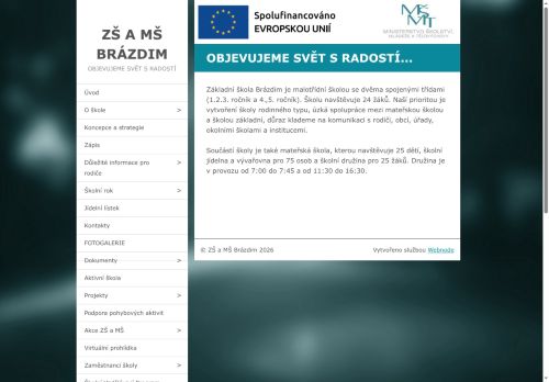Zobrazit webové stránky Základní a mateřská škola Brázdim