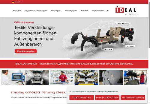 Webové stránky IDEAL AUTOMOTIVE Bor, s.r.o., Kostelec
