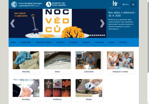 Webové stránky Ústav živočišné fyziologie a genetiky AV ČR, v. v. i., Liběchov
