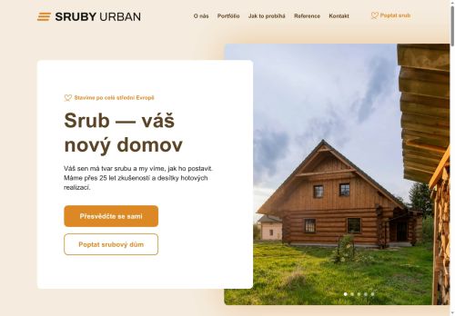 Webové stránky Sruby Urban s.r.o., Stařeč