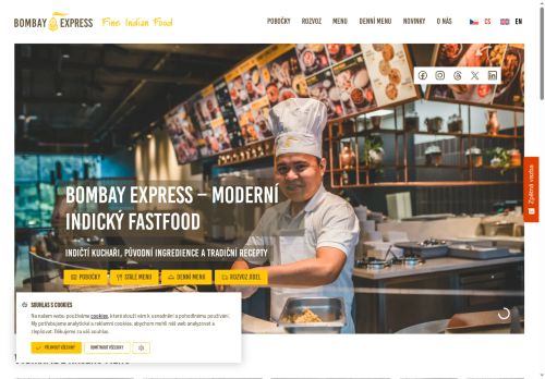 Webové stránky Bombay Food Production s.r.o., Mníšek pod Brdy