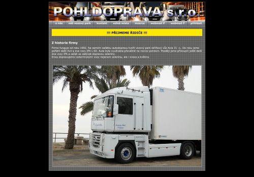 POHLDOPRAVA s.r.o. nabízí práci na pozici ŘIDIČ/KA  NÁKLADNÍHO VOZIDLA SK. C v obci Milovice