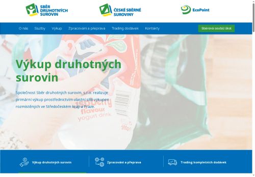 Webové stránky České sběrné suroviny a.s., Kralupy nad Vltavou