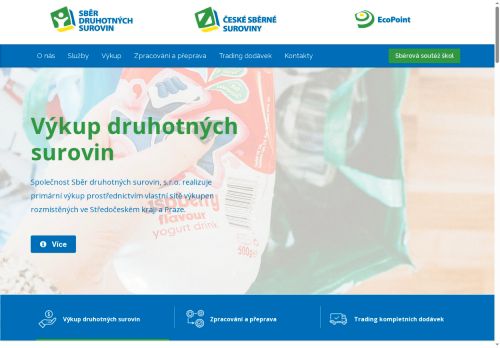 Webové stránky České sběrné suroviny a.s., Kralupy nad Vltavou