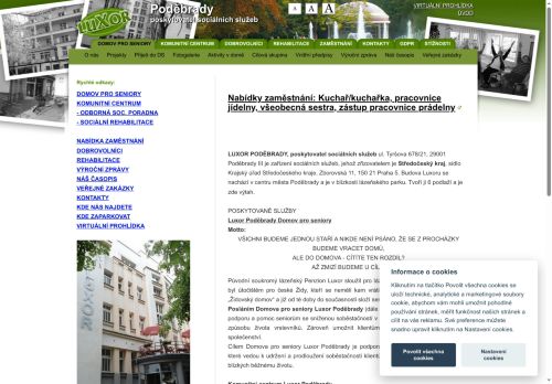 LUXOR Poděbrady, poskytovatel sociálních služeb nabízí práci na pozici KUCHAŘ/KA v obci Poděbrady