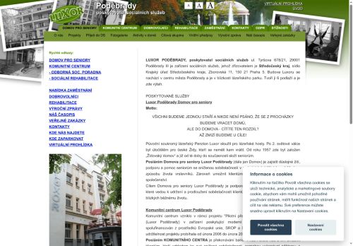 Webové stránky LUXOR Poděbrady, poskytovatel sociálních služeb, Poděbrady