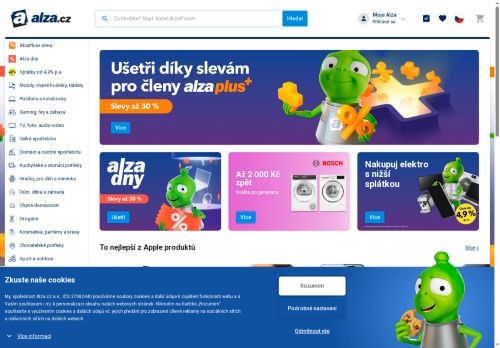 Webové stránky Alza.cz a.s., Klecany