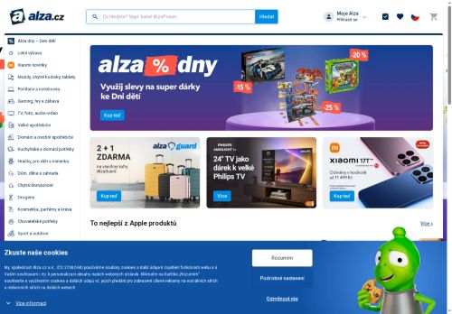 Webové stránky Alza.cz a.s., Klecany