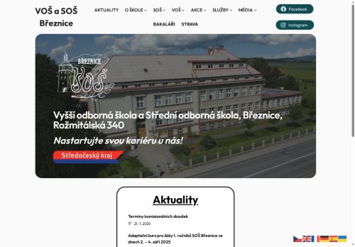 Vyšší odborná škola a Střední odborná škola, Březnice, Rožmitálská 340 nabízí práci na pozici Učitel/ka matematiky a fyziky v obci Březnice