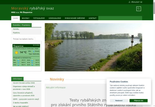 Zobrazit webové stránky Moravský rybářský svaz MO Šlapanice