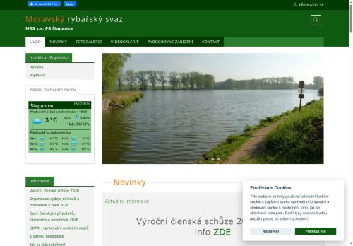 Zobrazit webové stránky Moravský rybářský svaz MO Šlapanice
