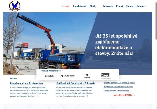Webové stránky IMONT spol. s r.o., Plzeň