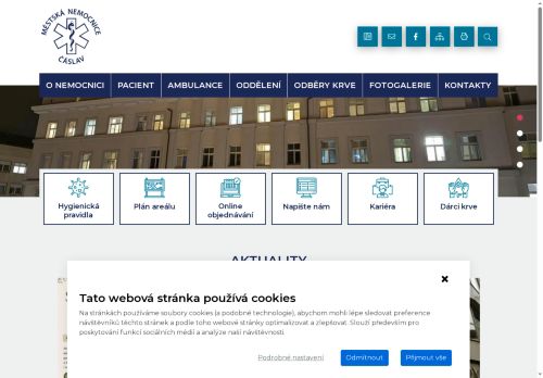 Webové stránky Městská nemocnice Čáslav, Čáslav