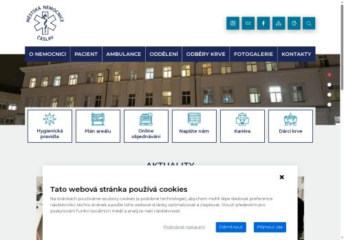 Webové stránky Městská nemocnice Čáslav, Čáslav