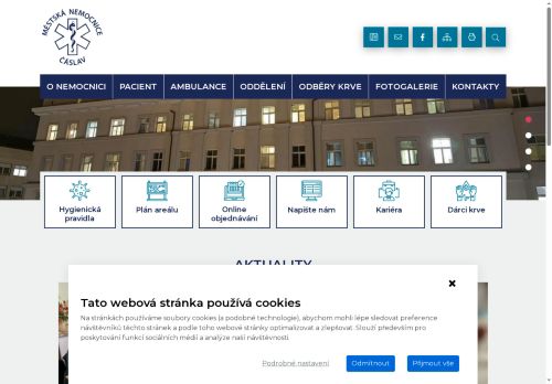 Webové stránky Městská nemocnice Čáslav, Čáslav