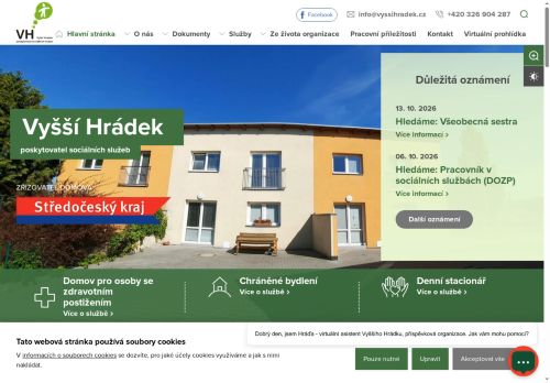 Vyšší Hrádek, poskytovatel sociálních služeb nabízí práci na pozici Pracovník v sociálních službách - CHB (m+ž) v obci Brandýs nad Labem-Stará Boleslav