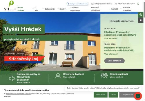 Vyšší Hrádek, poskytovatel sociálních služeb nabízí práci na pozici Všeobecné sestry v obci Neratovice