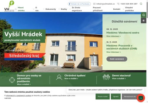 Vyšší Hrádek, poskytovatel sociálních služeb nabízí práci na pozici Pracovník v sociálních službách - CHB  (m+ž) v obci Brandýs nad Labem-Stará Boleslav