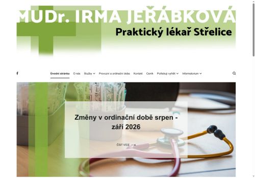 Webové stránky MUDr. Irma Jeřábková s.r.o., Střelice