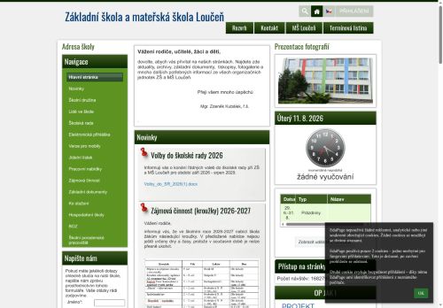 Webové stránky Základní škola a mateřská škola Loučeň, Loučeň