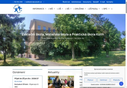 Zobrazit webové stránky Základní škola, Mateřská škola a Praktická škola Kolín