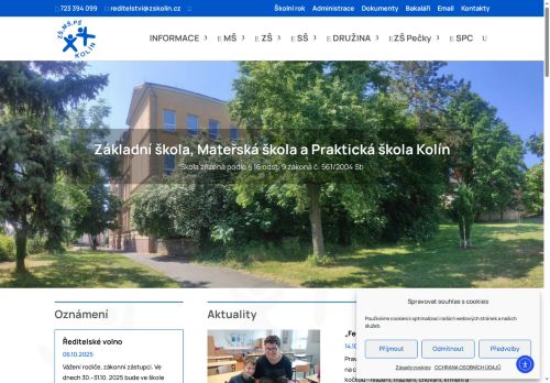Webové stránky Základní škola, Mateřská škola a Praktická škola Kolín, příspěvková organizace, Pečky