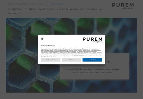 Webové stránky Purem Rakovník spol. s r.o., Rakovník