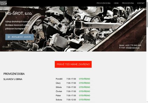 Zobrazit webové stránky MS-ŠROT, s.r.o.