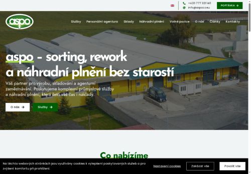 Webové stránky ASPO AP s.r.o., Rakovník